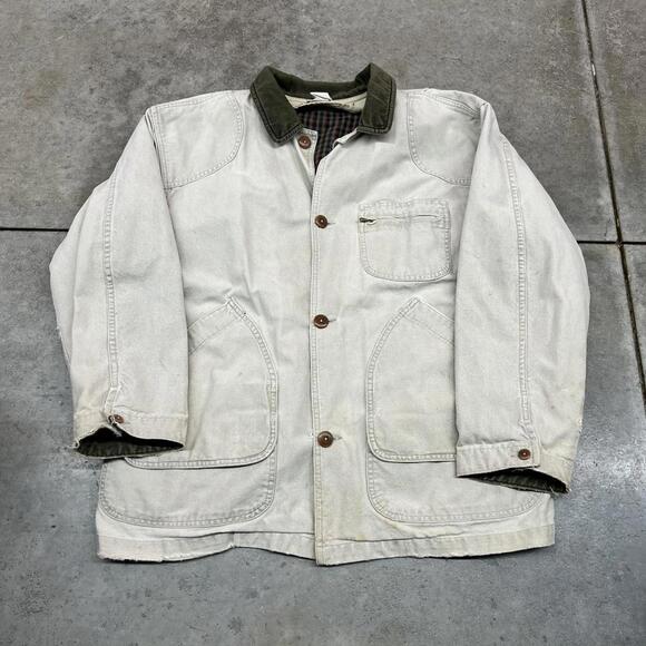 L.L. Bean Other - vintage l.l. bean beige button down barn chore coat size large